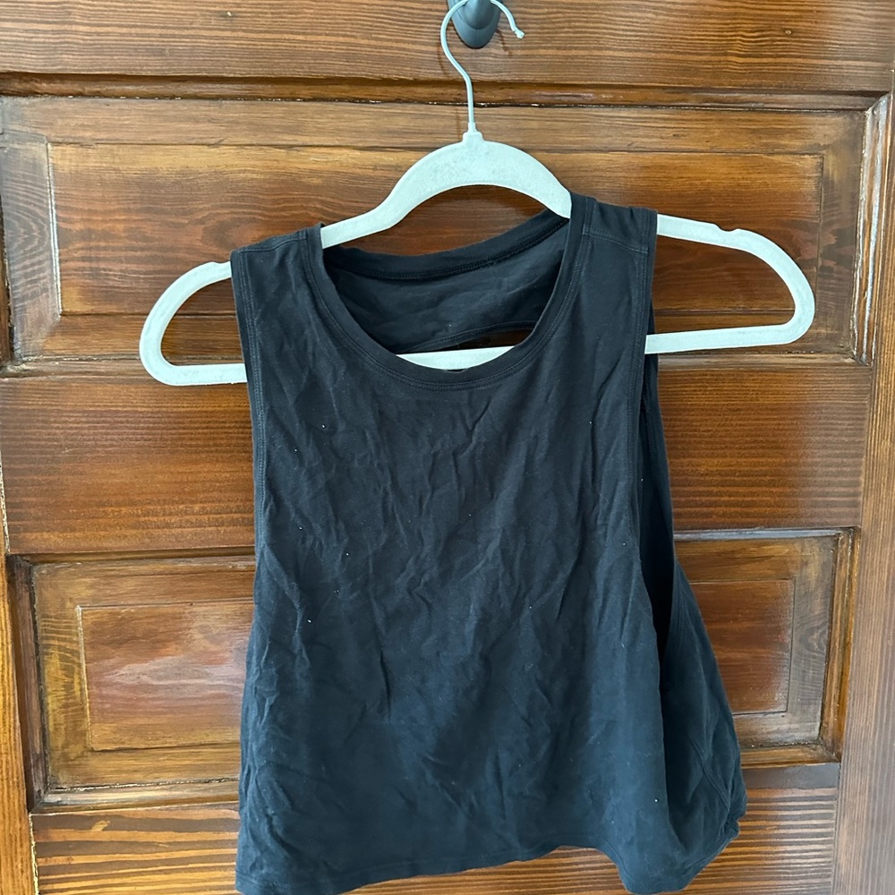 Lululemon Athletica Black Sleeveless Crop Muscle Tee